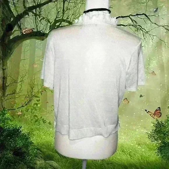 Coquette Style Open Ruffled Cardigan By Notations Size Large - Picture 5 of 8